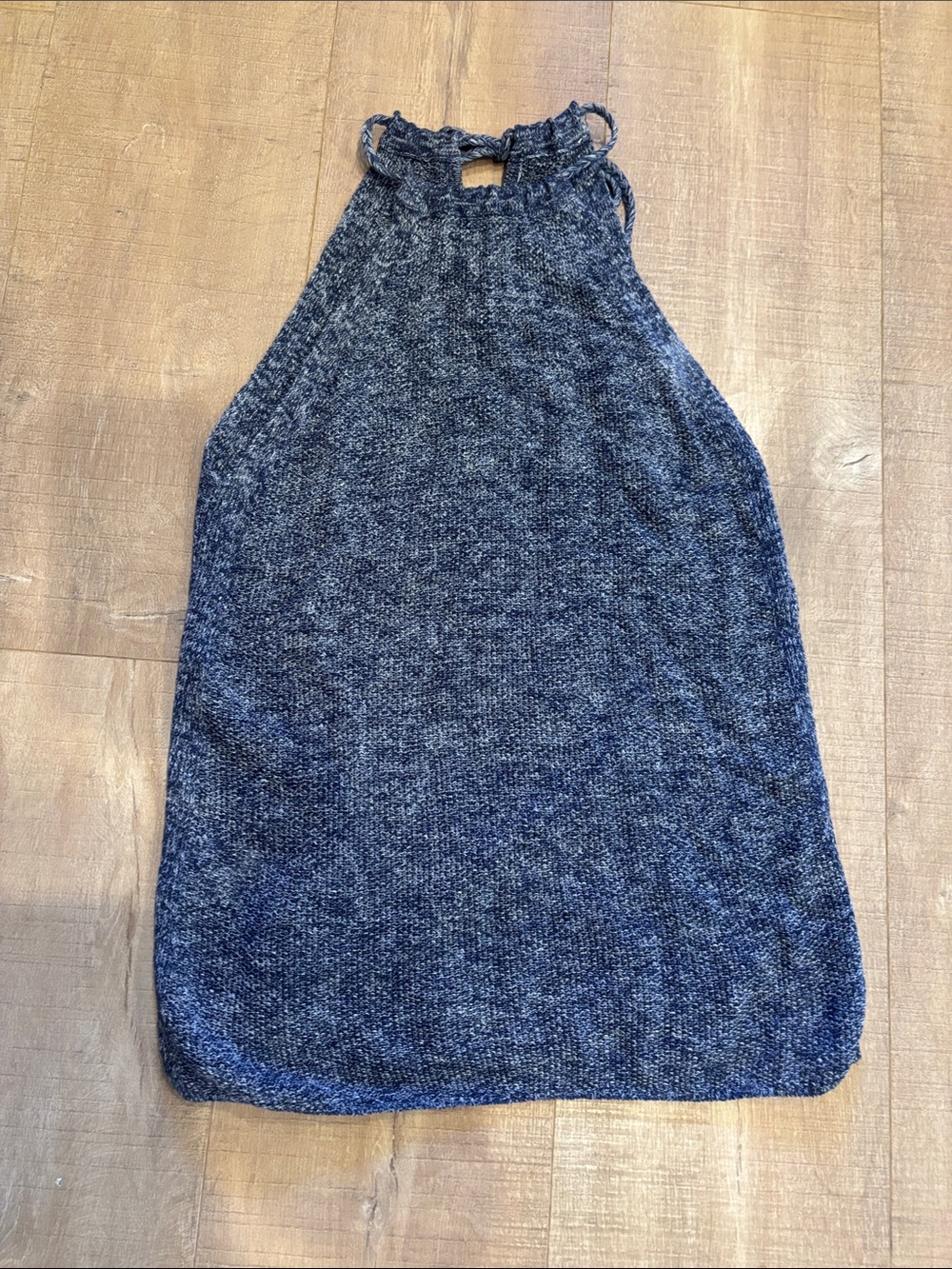 Tommy Bahama navy white marled knit halter top